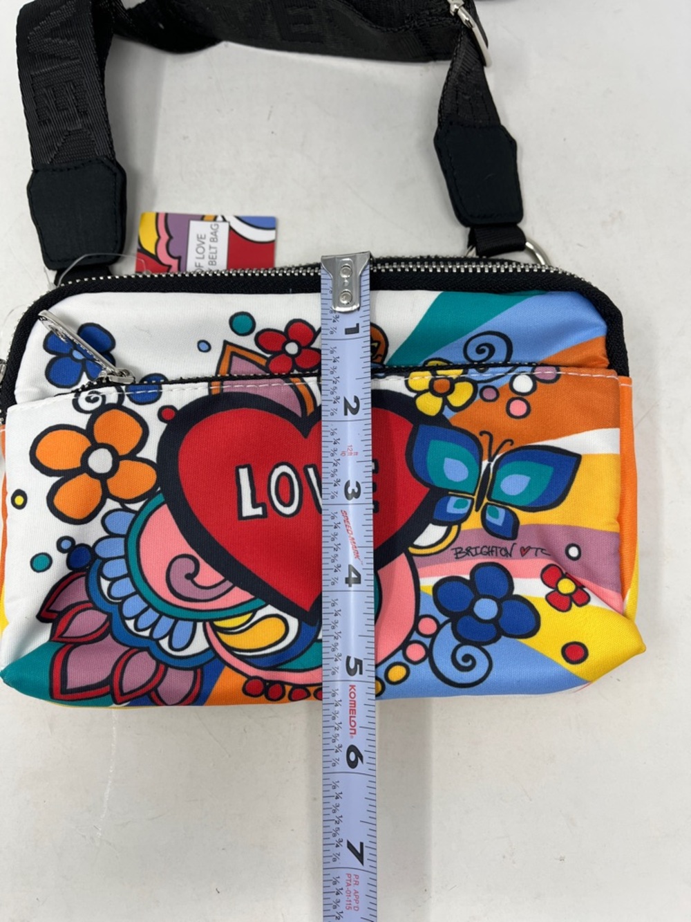 BRIGHTON POWER OF LOVE CROSSBODY BELT BAG COLORFUL ARTISTS COLLAB GRAPHIC - Picture 15 of 16